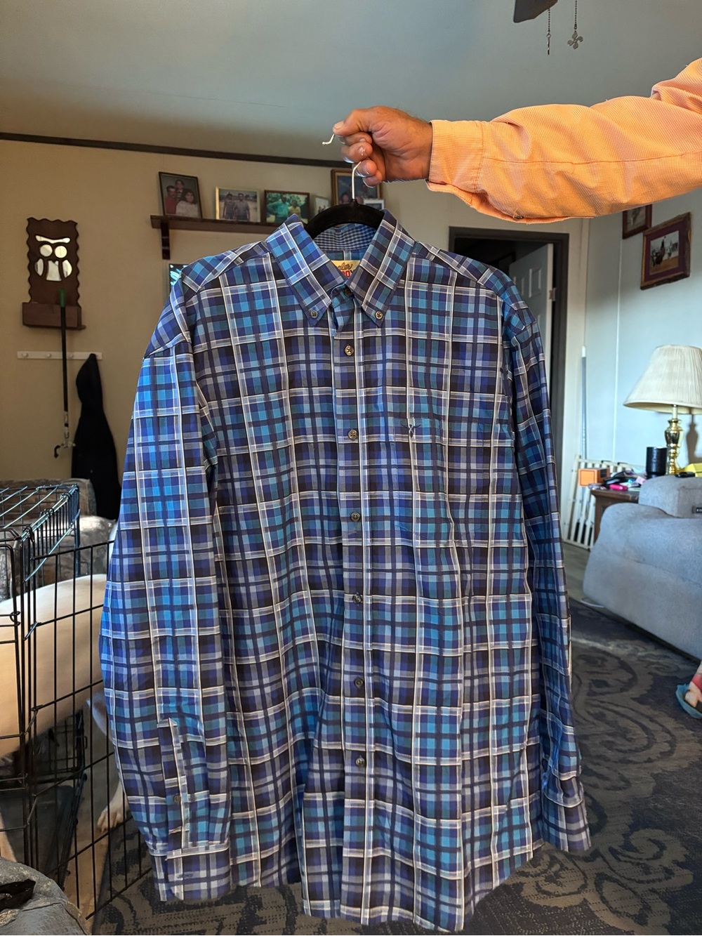 Wrangler 20X Blue Plaid Lightweight Shirt Jacket